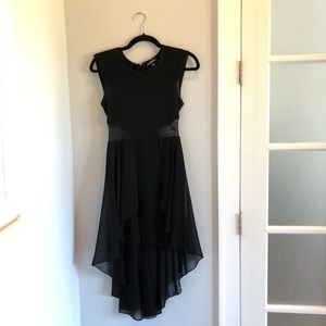 Black high-low BeBe dress